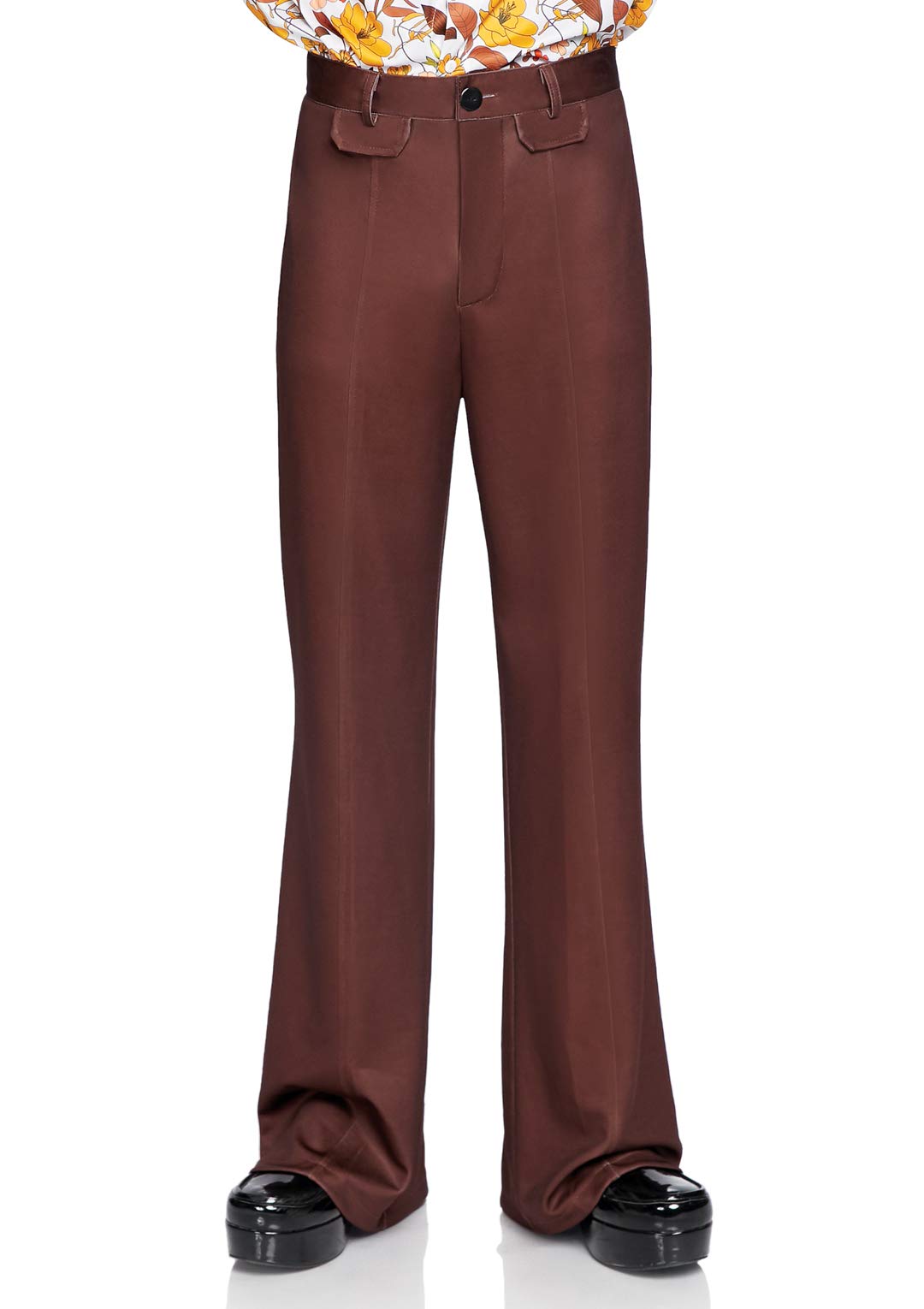 Leg Avenue Mens Bell Bottom Pants, Medium/Large, Brown, 0.3 kg