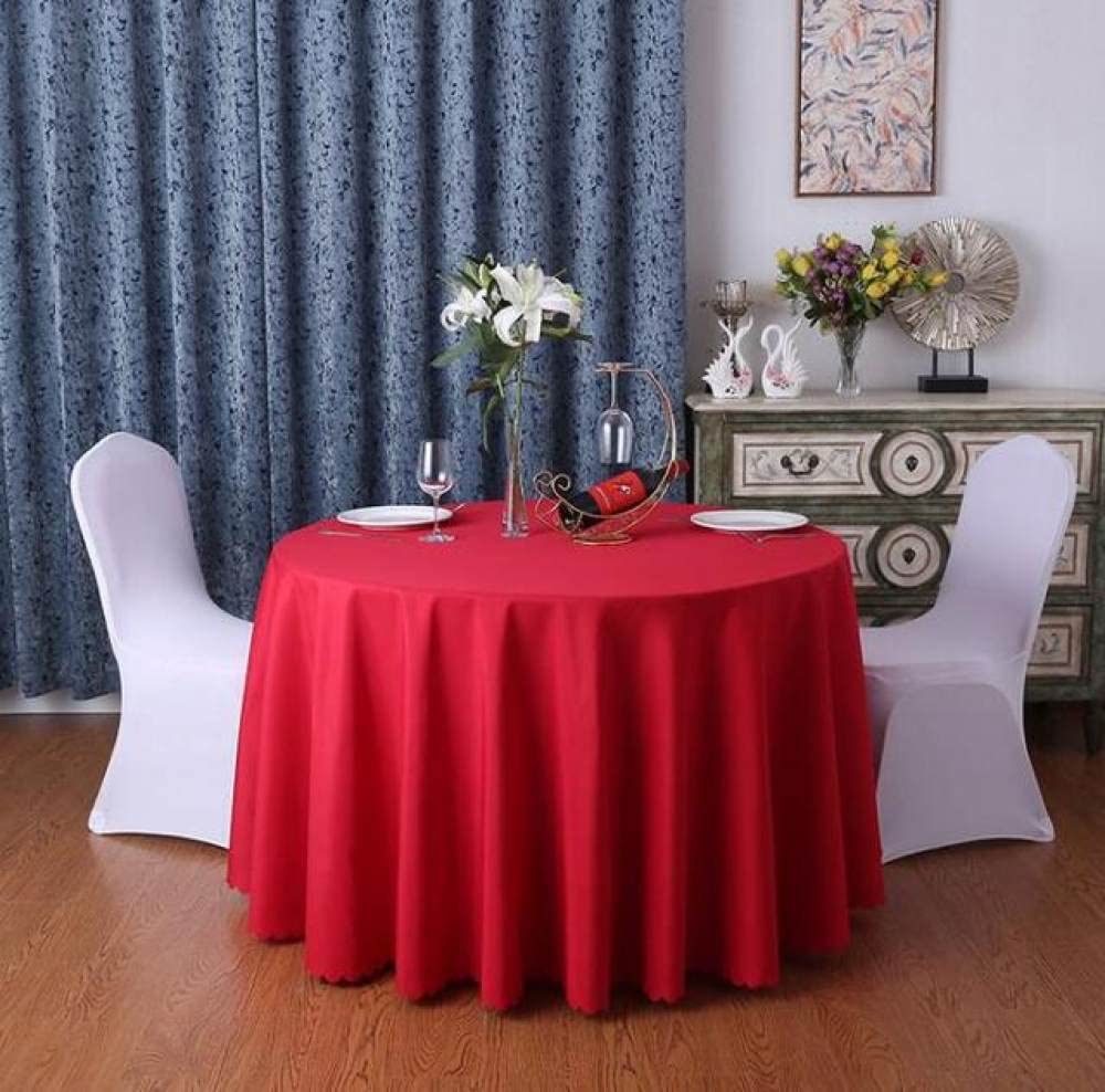 Nappe ronde rouge 300cm LIJUCAI pour table de festival et banquet de mariage