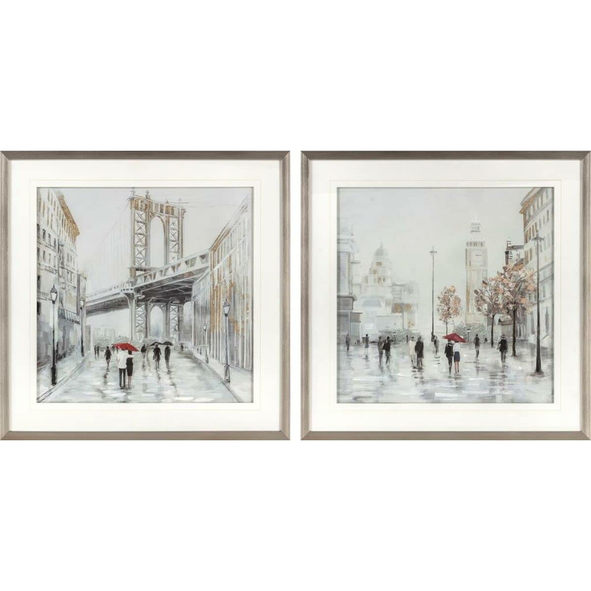 Tableau DKD Home Decor gris en polystyrène durable et toile haut de gamme