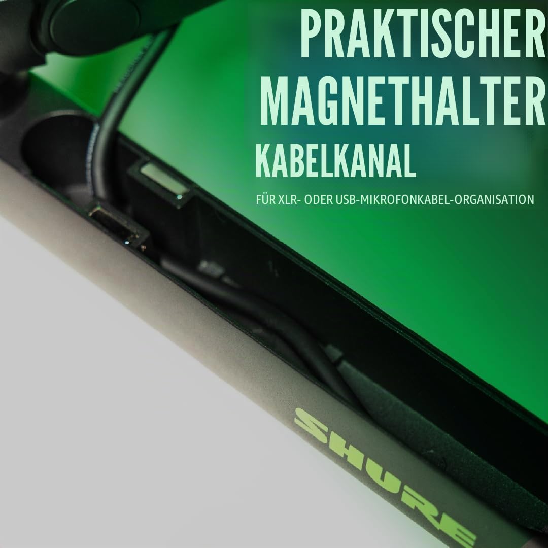 Shure by Gator by Gator Premium Low-Profile-Mikrofonständer für den Schreibtisch | voll verstellbar für Podcast, Streaming und Home Office Setups | (SH-BROADCAST2)