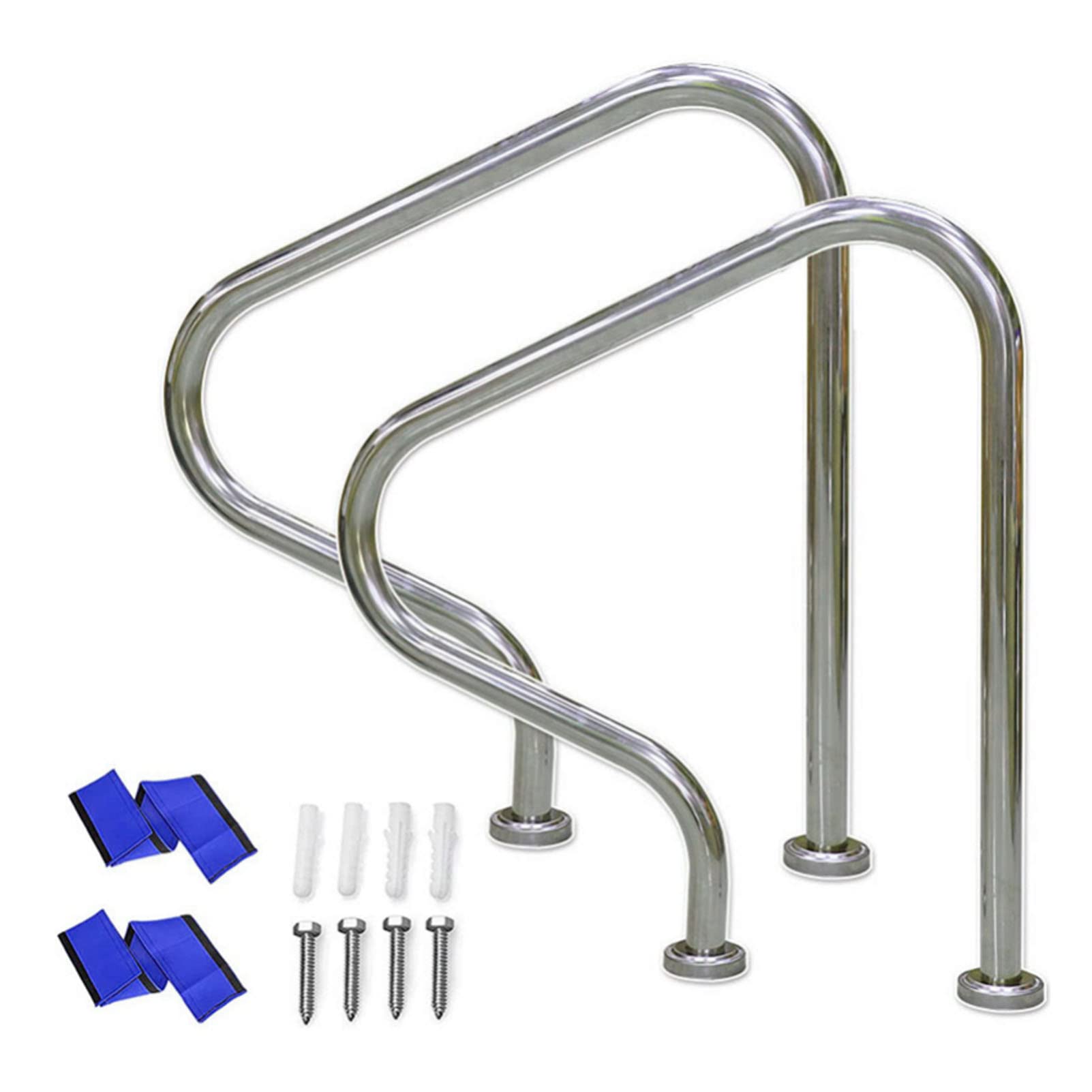 Rampe de piscine en inox 304 avec housse antidérapante et capacité 200 kg