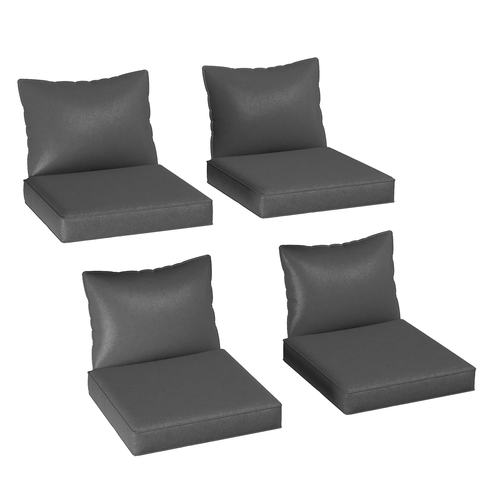 Photo 1 of Aoxun Replacement Cushions for Outdoor Furniture, 4-Piece Outdoor Cushions for Patio Furniture, Deep Seat, Waterproof & Fade Resistant Couch Cushion for 4-Seat Patio Conversation Sets, Grey