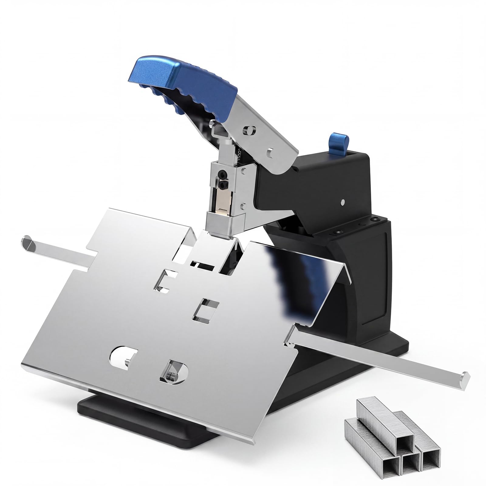 DOMINFLY Desktop Riding Stapler,A3,A4 Flat/Saddle Heavy Duty Stapler with 3000 Staples Booklet Maker for Paper,Fabrics Stapling for Office Home Printing Houses