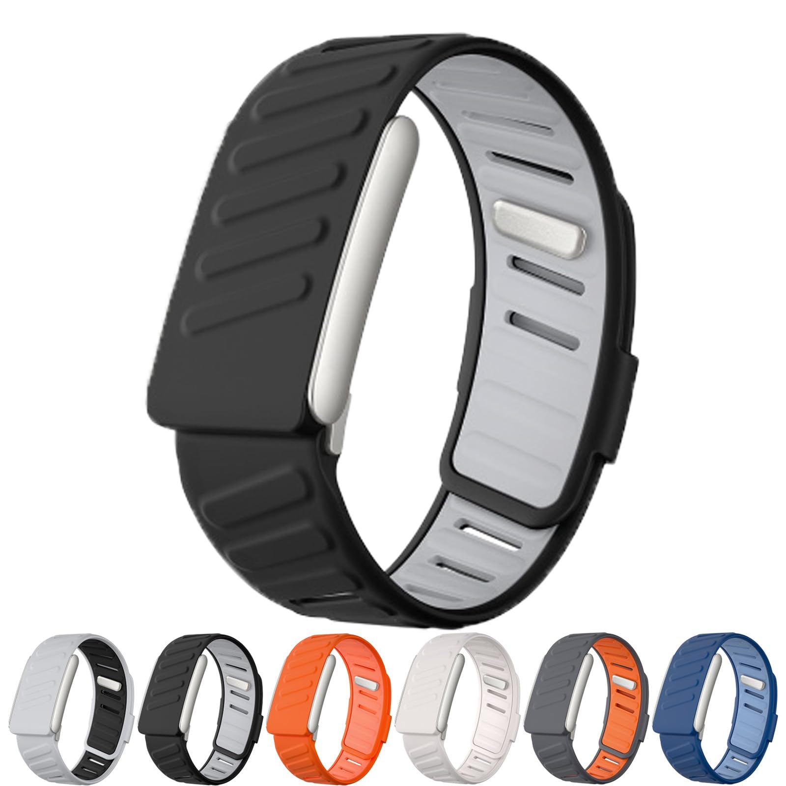 ZHAOZHI 2026 New Rugged Comfort Silicone Wristband Compatible with WHOOP 5 | Whoop MG Band, Durable Soft Silicone Sports Loop Replacement Bands for Men Women with Metal Frame Connector (Black)