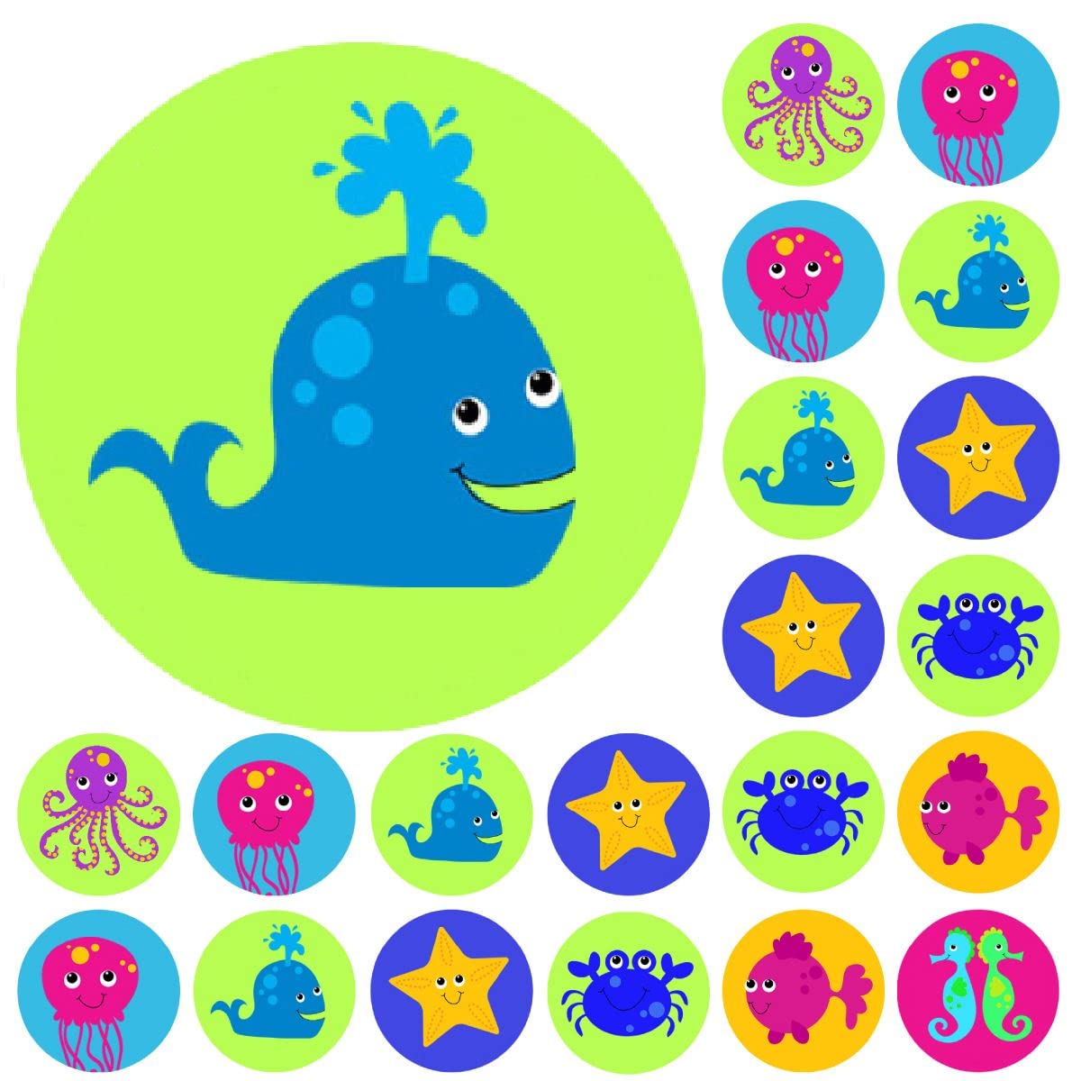 900 Mini Sea LIfe 10mm Spot Reward Stickers for Teachers and Planner Charts