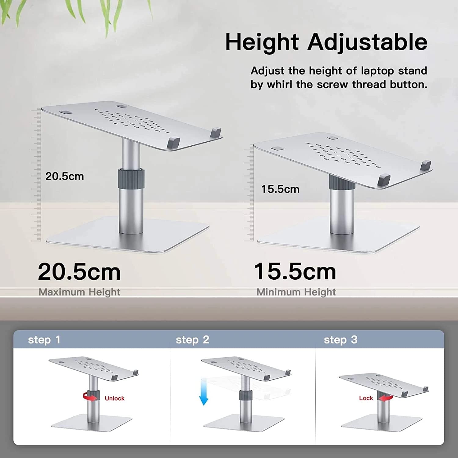Portátil de la computadora portátil Altura Ajustable 360 ​​Rotación de Aluminio Ergonómico Portador de computadora portátil