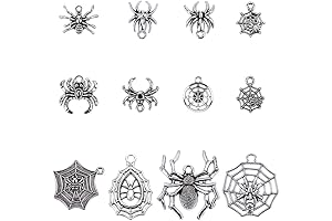 12 Styles Tibetan Style Spider Charms for Bracelet Making