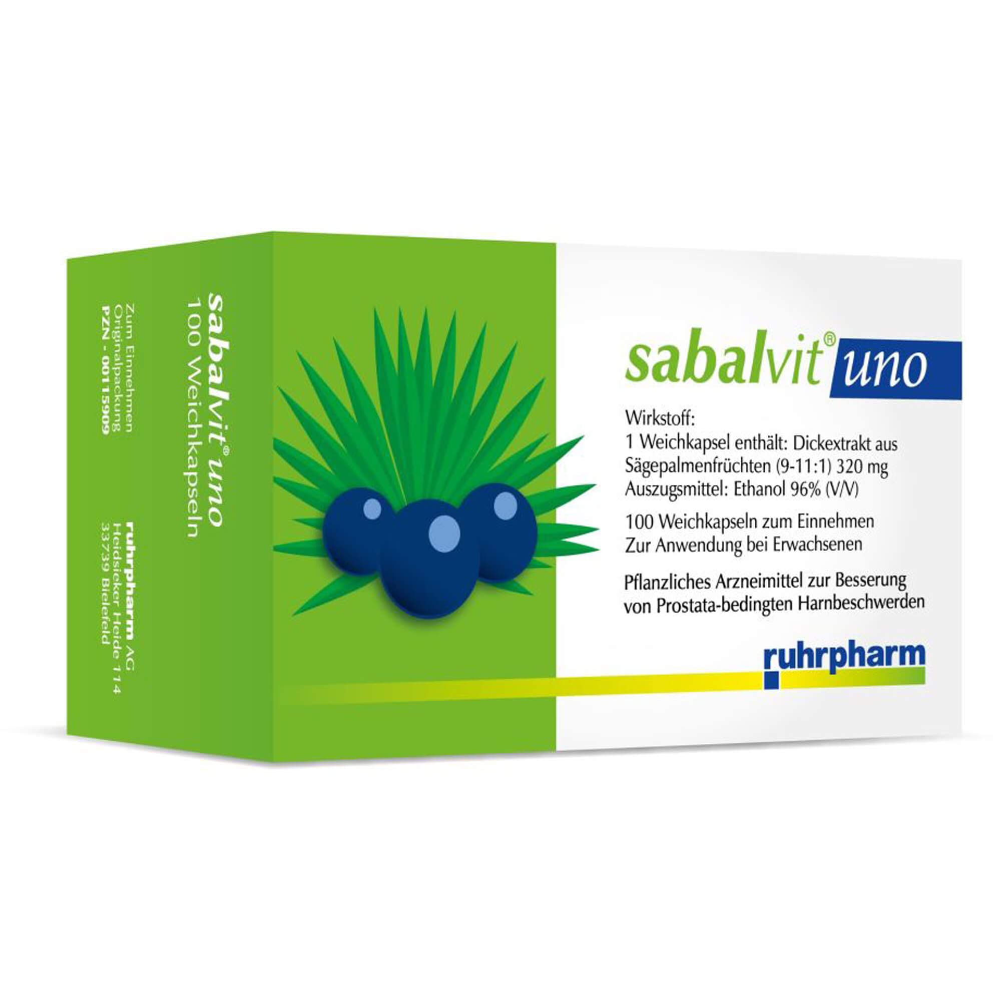 Sabalvit Uno, 100 Kps. [Sägepalmenfrucht-Dickextrakt 320 mg]
