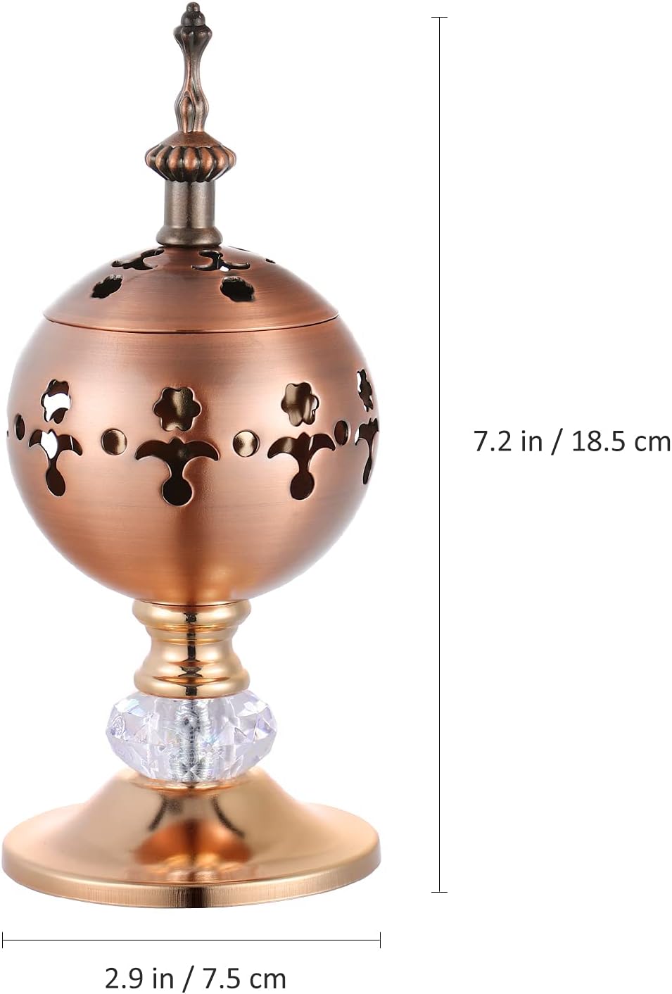 Vintage Charcoal Incense Burner: Hollow Iron Censer Brass Plated Distiller - Image 3