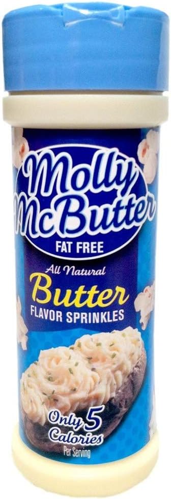 Molly McButter, Natural Butter Flavor Sprinkles, 2oz Container (Pack of 3)