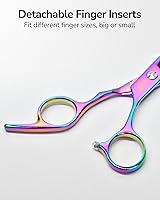 Vista 56 de ULG Tijeras de corte de pelo, tijeras de barbería profesional, tijeras de peluquería, tijeras, navajas para el adelgazamiento del cabello, tijeras