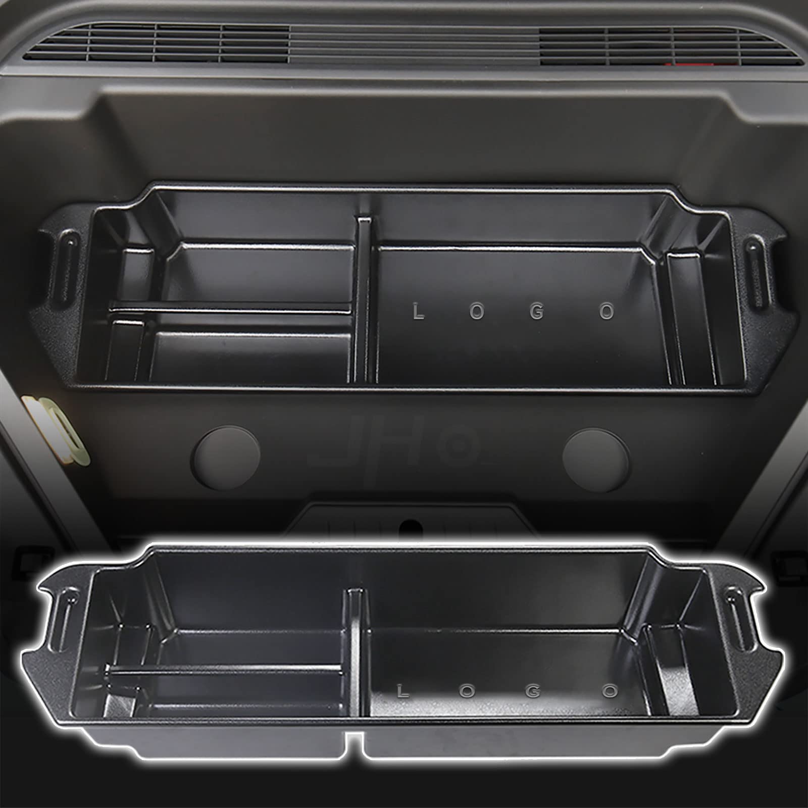 JHO For Mustang Mach-E Storage Box Front Trunk Cargo Area Organizer Divided Tray For Ford Mustang Mach-E 2021 2022 Accessories