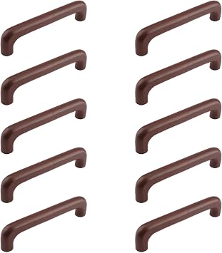 MOROBOR Wooden Cabinet Handles Solid Wooden Drawer Pull 10 Pack 128mm Hole Centers U-Shaped Cabinet Hardware Pull for Bedroom Bathroom Kitchen Cabinets DoorDark Brown