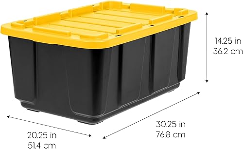 Miniatura 2 de IRIS USA Caja de herramientas de caja de herramientas de 27 galones con tapas, paquete de 4  Fabricado en Estados Unidos, tapa con cierre resistente