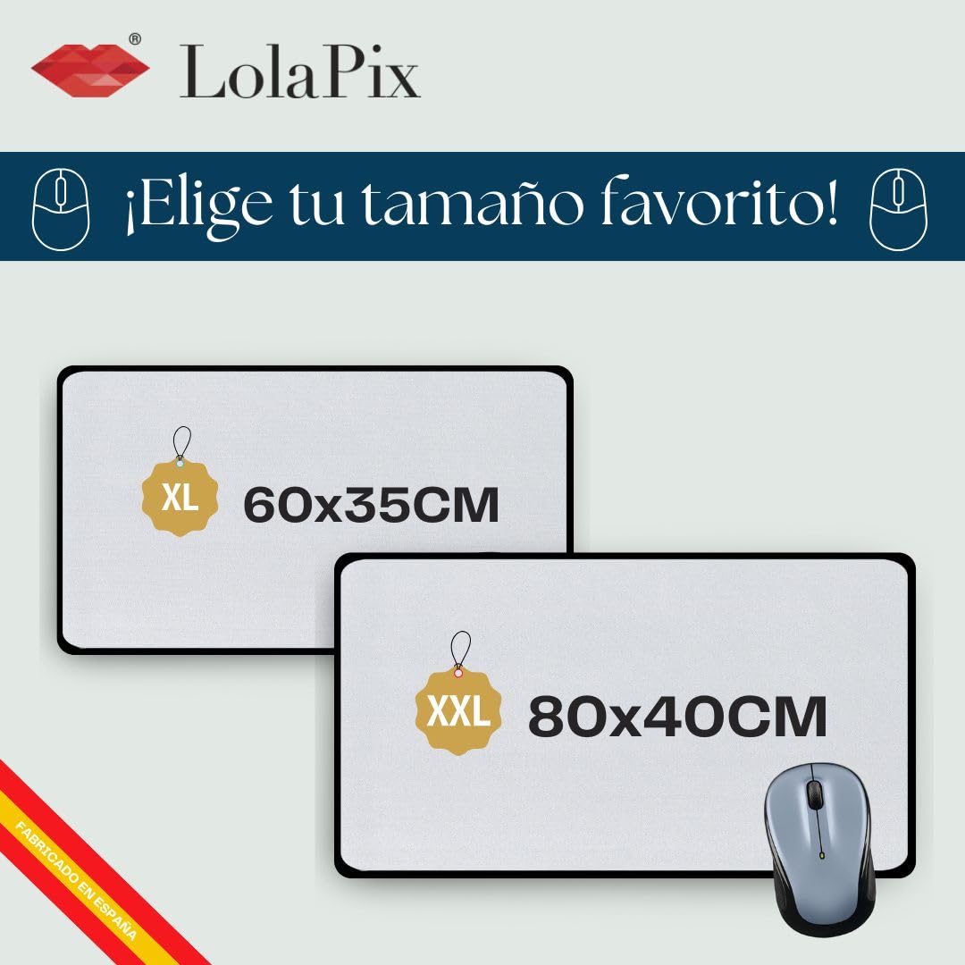 Alfombrilla Raton Personalizada XL. Mousepad Personalizado. Alfombrillas Raton Personalizadas. Tapete Escritorio. Regalos Originales para Hombre. Alfombrilla Ratón Gaming 60x35cm 2mm RECTANGULAR XL