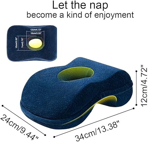 Miniatura 4 de Almohada suave con forma de dona, almohada ergonómica de algodón con memoria para dormir, almohada de siesta de escritorio de rebote lento