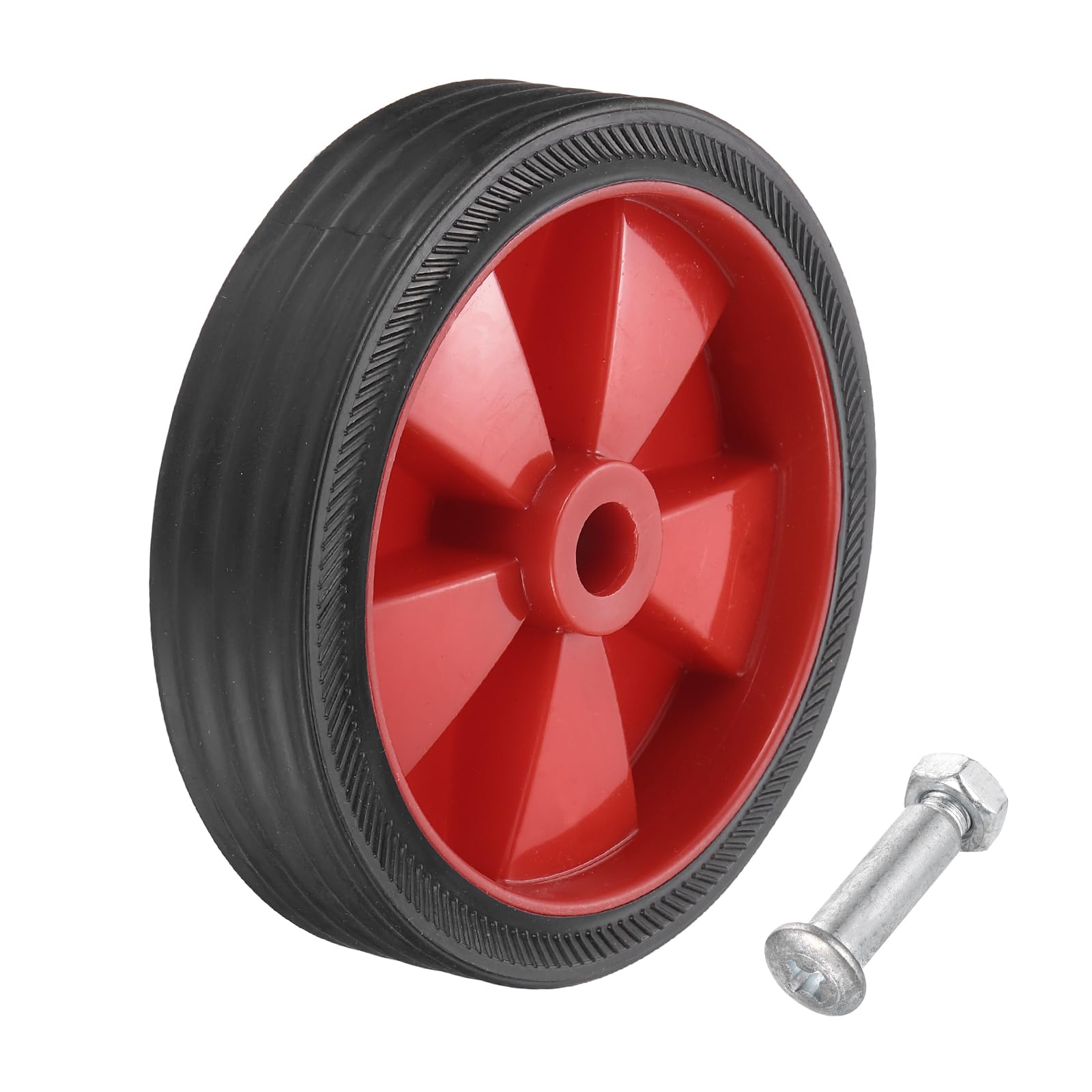 sourcing map 6 Inch Air Compressor Wheels Replacement Universal Wheels for Most Air Compressors Increasing Maneuverability with 0.5" Dia Pack of 1,Red