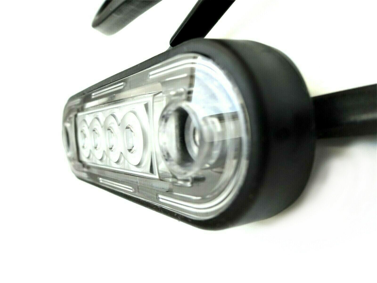 2x LED Umrissleuchten hinten Begrenzungsleuchte ULTRA FLACH Weißlicht, 12V 24V, E9 Positionsleuchten für LKW, PKW, Anhänger, Trailer und Wohnwagen