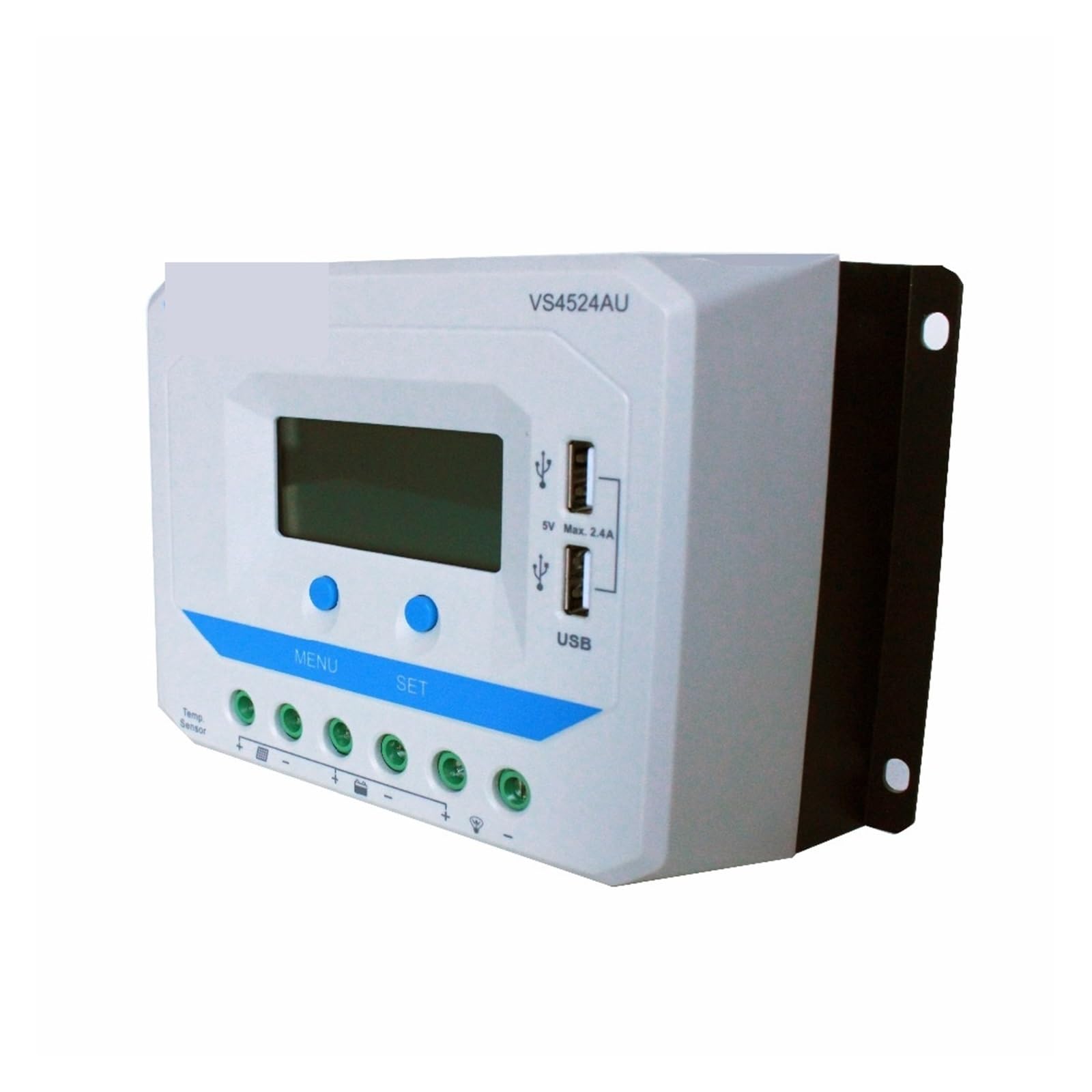 Regolatore di Carica Pannello Solare, Regolatore Solare 45A Regolatore di Carica PWM Automatico VS4524AU 12V 24V con Display LCD Integrato e Doppia Porta USB 5V