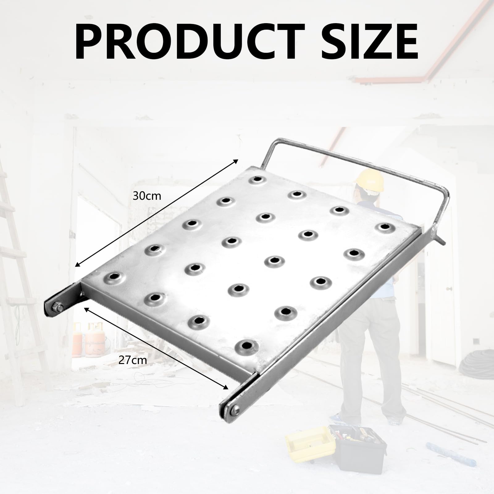 Piattaforma A Gradini Per Scale, Piattaforma Lavoro Per Scale Gradino Clip In Acciaio Inox Robusta Lavoro Per Il Fissaggio Scale Scale Pioli E Scale Prolunga Capacità Carico Massima 150Kg