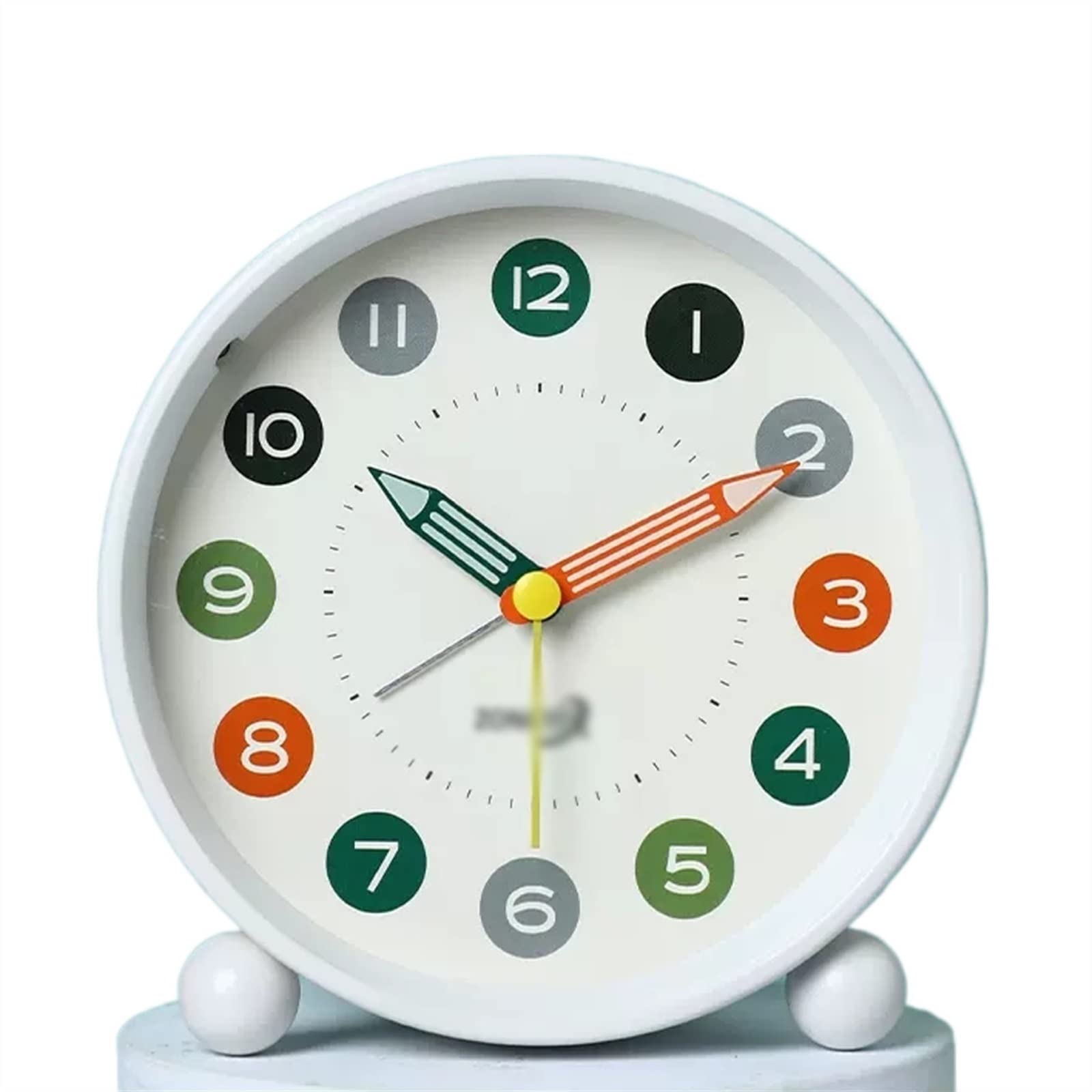 BMKGODN alarm clock， Battery Operated,Simply Design,for Bedroon,Bedside,Desk Alarm Clocks for Bedrooms(White)