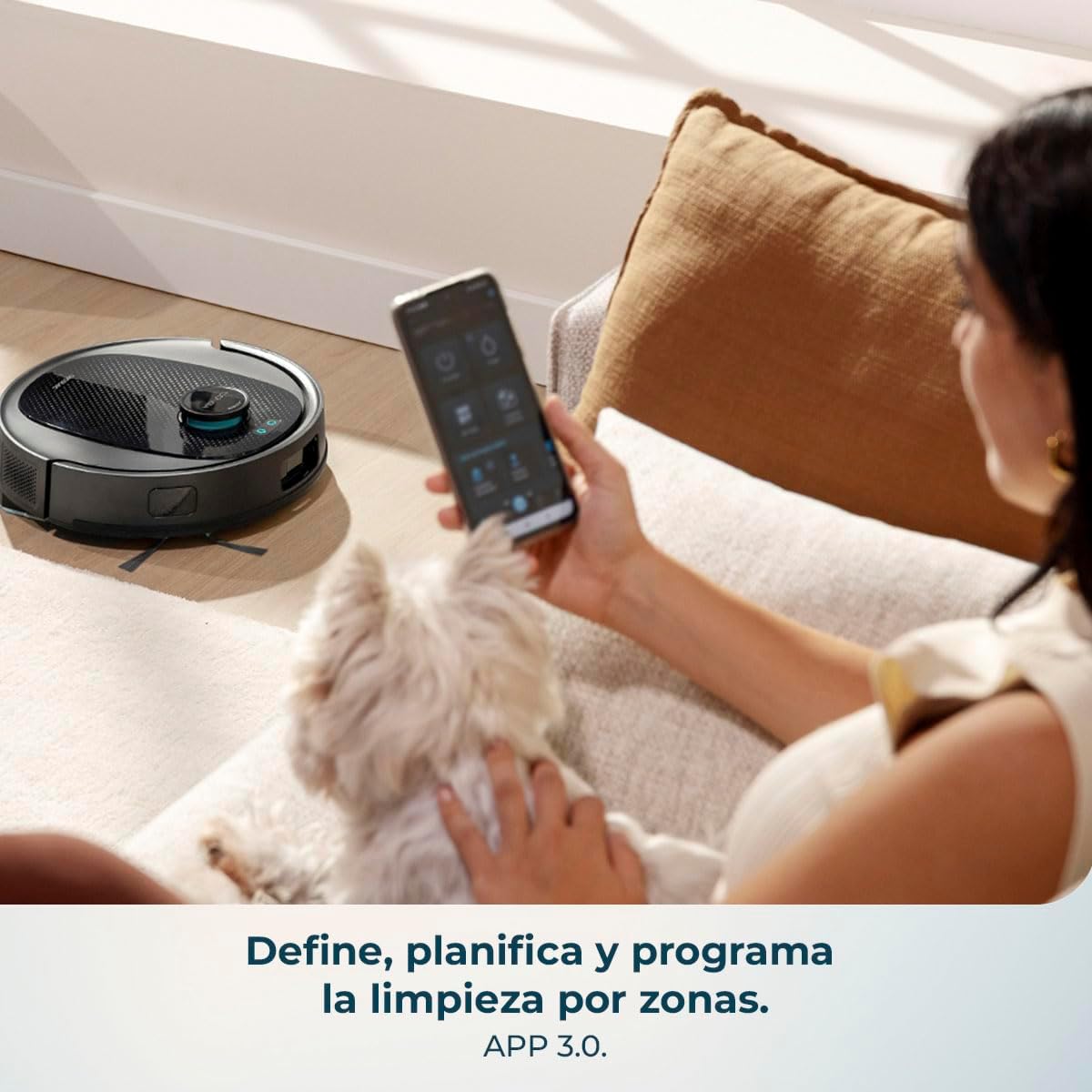 Cecotec Conga Y80 X-Treme robot vacuum cleaning a specific zone via app control