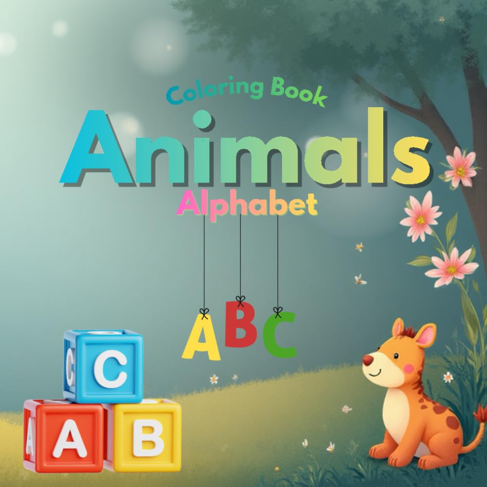 Animals Alphabet Coloring Book : Size 8.5"x8.5": Learn the ABCs with 26 Cute Animals, From A to Z, Fun & Educational Coloring Book for Kids Ages 3–6 or more.