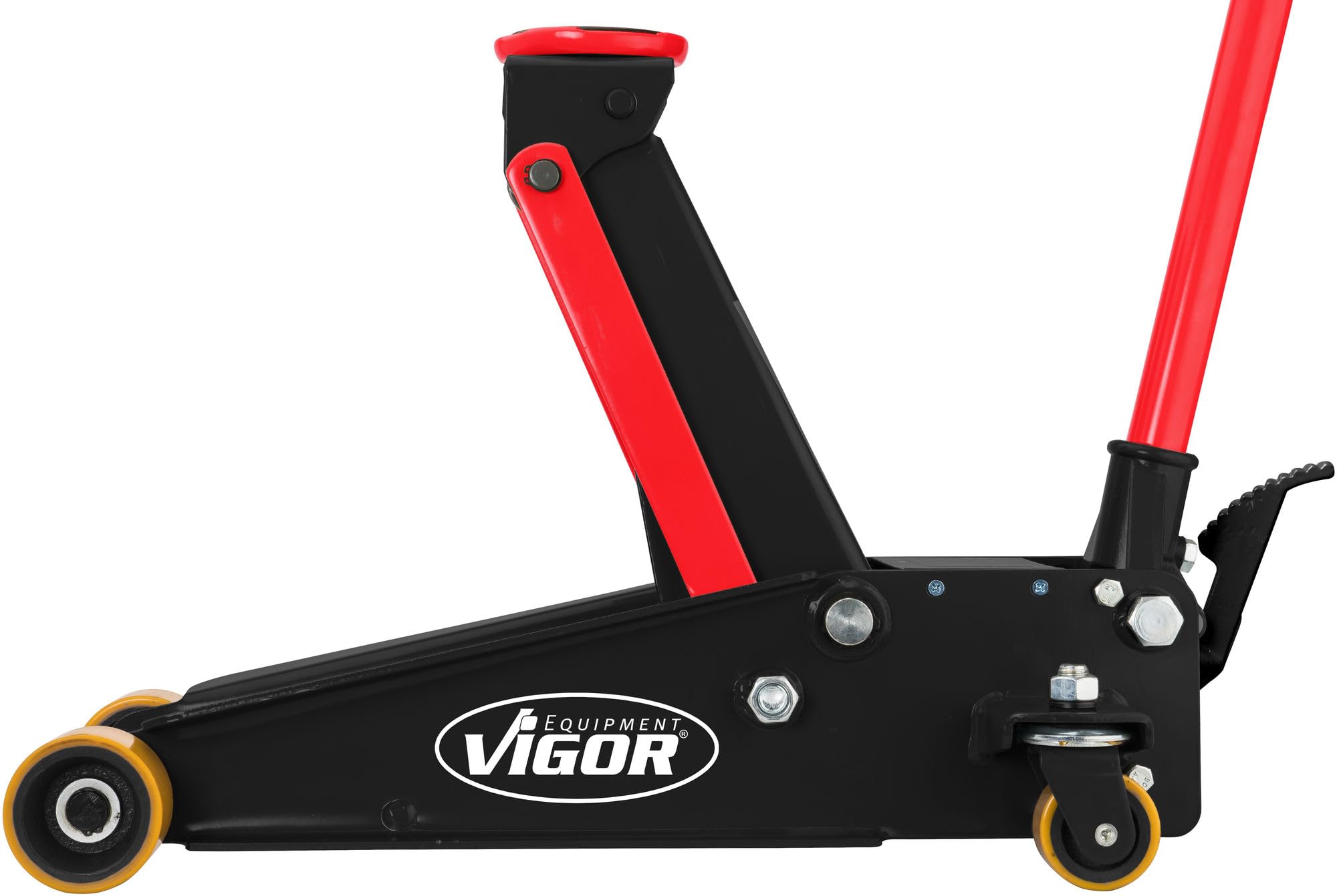 Vigor V6029 - Gato hidráulico (carga máxima: hasta 3 t, peso: 31 kg), color negro y rojo