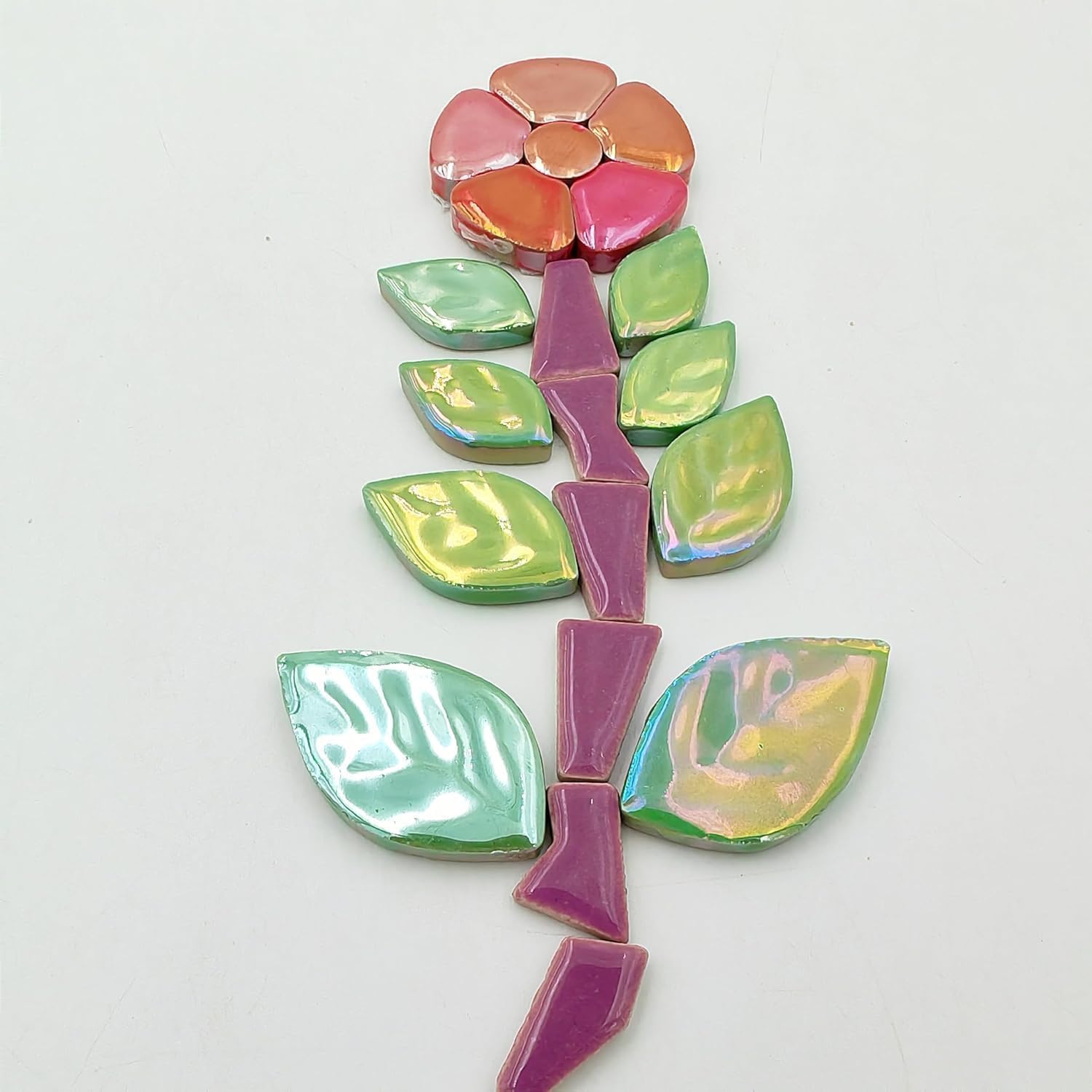 Carreaux De Mosaïque En Céramique De Pétales De Feuilles Pour Travaux Manuels, 500 G, Pièces Irrégulières, Décoration Murale (vert