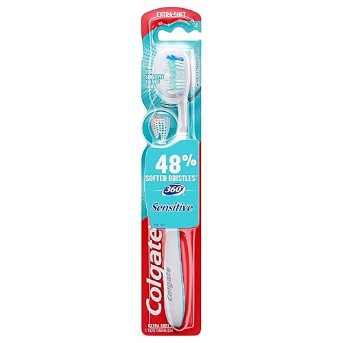 Colgate 360 Esmalte Health Sensitive, 82 cepillos de dientes extra suaves, paquete de 6.
