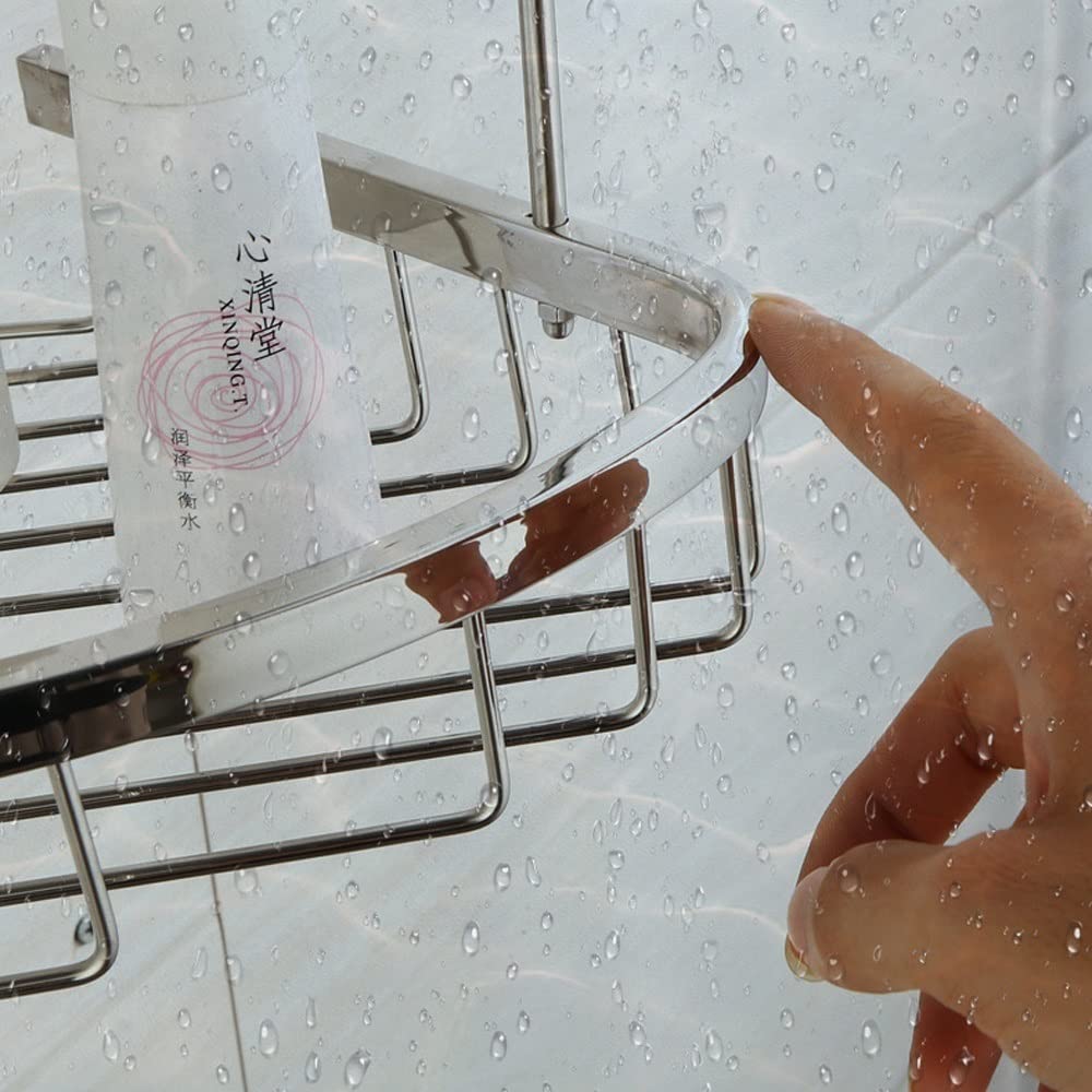 Estante de almacenamiento para baño montado en la pared Cesta triangular multifuncional Cesta de ducha de esquina SUS 304 Soporte de esquina de baño de acero inoxidable Estante de baño de esquina para