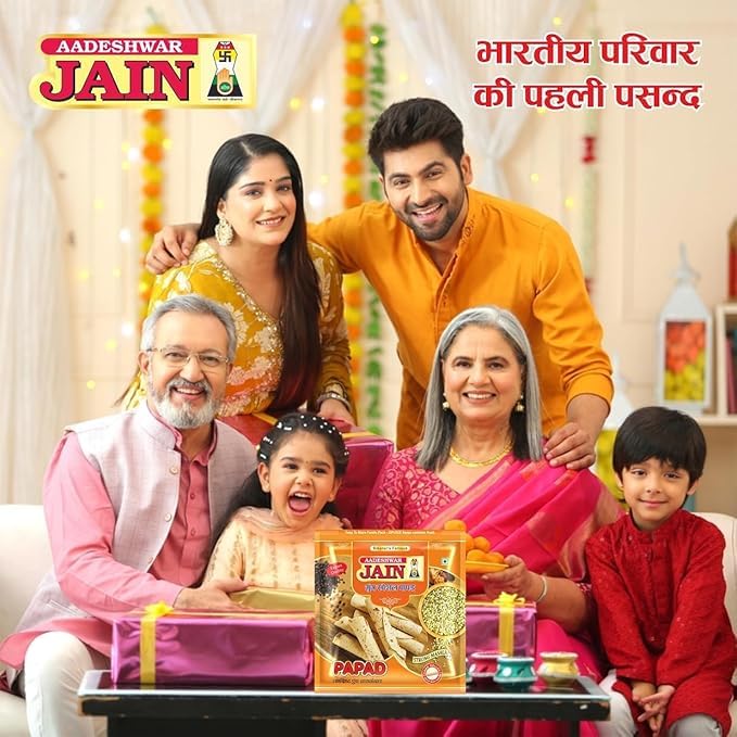 Image of Aadeshwar Jain Moong Papad | Light Masala | Authentic Indian Crispy Papad | Tangy Masala Flavour | Spicy Indian Snack | Ready-to-Serve Crispy Papads (400Gram)