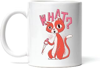 Crazy Cat Holding Knife Gift for Cat Lovers What s So Funny 11oz 15oz White Coffee Mug