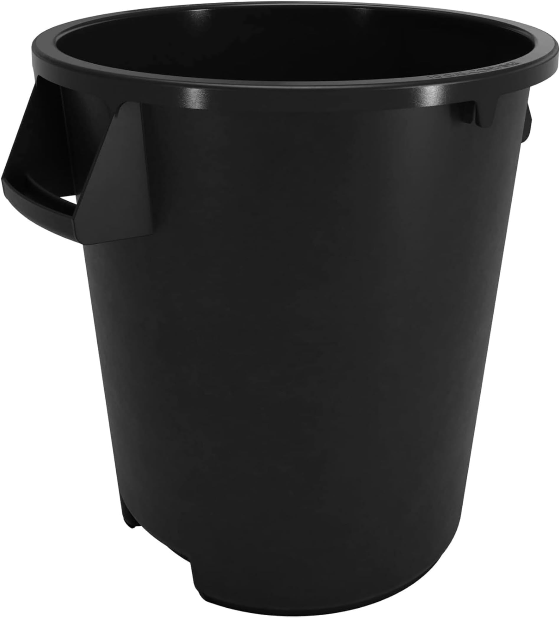 SPARTA Bronco Waste Container Trash Container, Round Trash Bin for Disposal, 10 Gallons, Black
