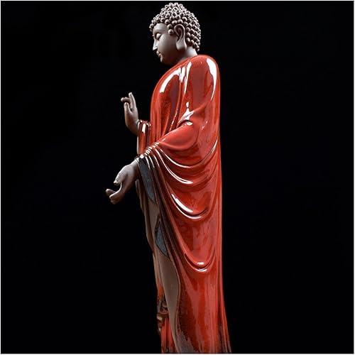 Miniatura 5 de Estatua de Buda meditante, adornos de cerámica, ornamentos para el hogar, sala de estar, entrada, oficina, sala de té, escritorio chino, decoración
