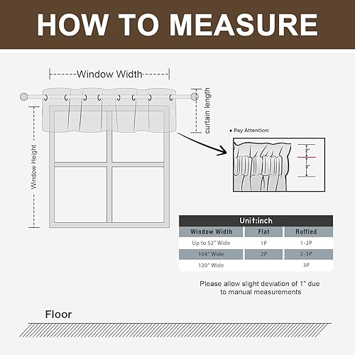 Miniatura 2 de H.VERSAILTEX Cenefas de cortina opacas para ventana de cocina, sala de estar, baño, privacidad añadida, bolsillo para barra, decoración del hogar,
