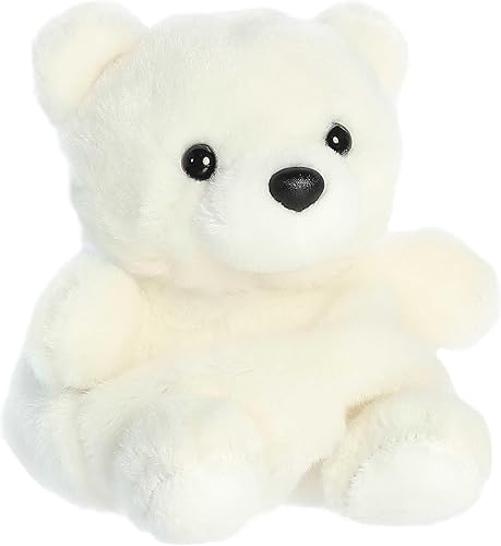 Miniatura 2 de Aurora Adorable Palm Pals Puck - Animal de peluche de oso polar, diversión de bolsillo, juego sobre la marcha, blanco, 5 pulgadas