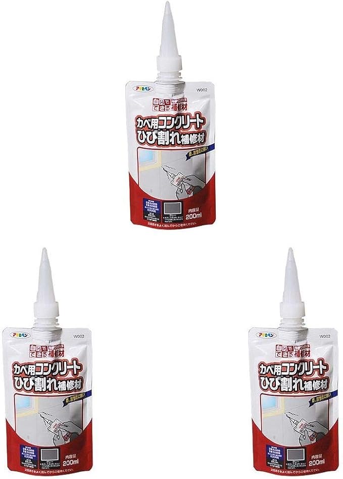 アサヒペン ワンタッチカベ用コンクリ補修材 0ml W002 グレー Diy 工具 ガーデン Amazon