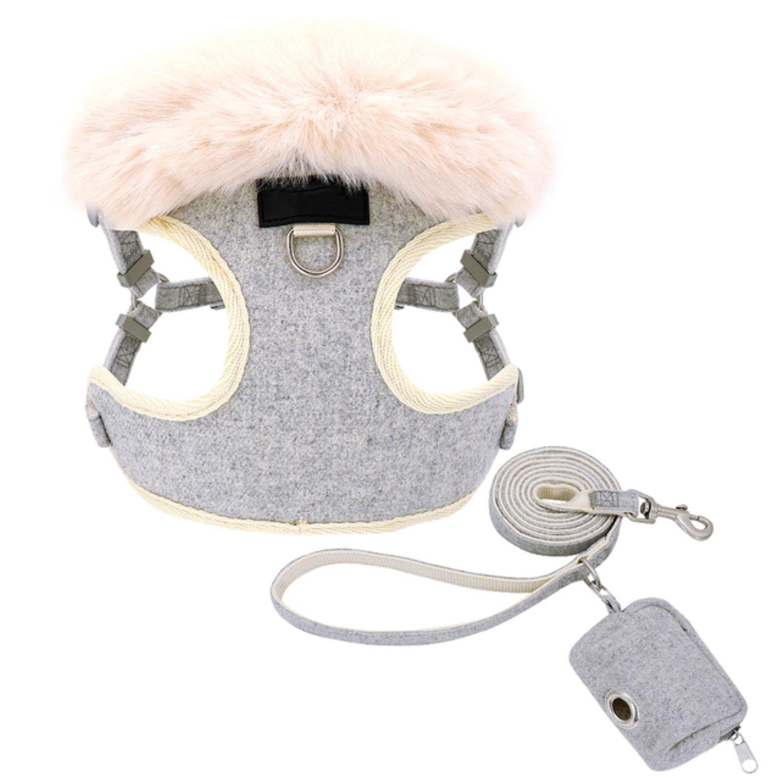 Hot Cat Harnais Et Fourrure Selle Bag Set Mesh Soft Dog Vest Porte - Chaton avec Fourrure pour Chiot Grand Chat Chiot