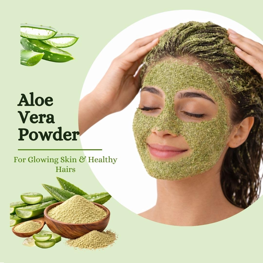 Aloevera Powder| 100 Gm | for Skin Hydration Face Pack Hair Mask | Herbal Powder for Face Pack, Hair Mask & Beauty Care Routine | Herbal Skin & Hair Care — Amazon image 3