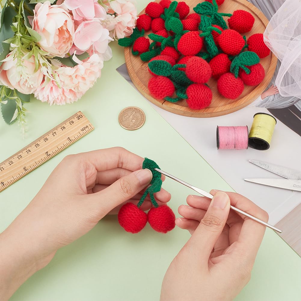 Portachiavi Con Ciondolo A Forma Di Ciliegia Rosa – In Lega E Resina, Accessorio Borsa Carino