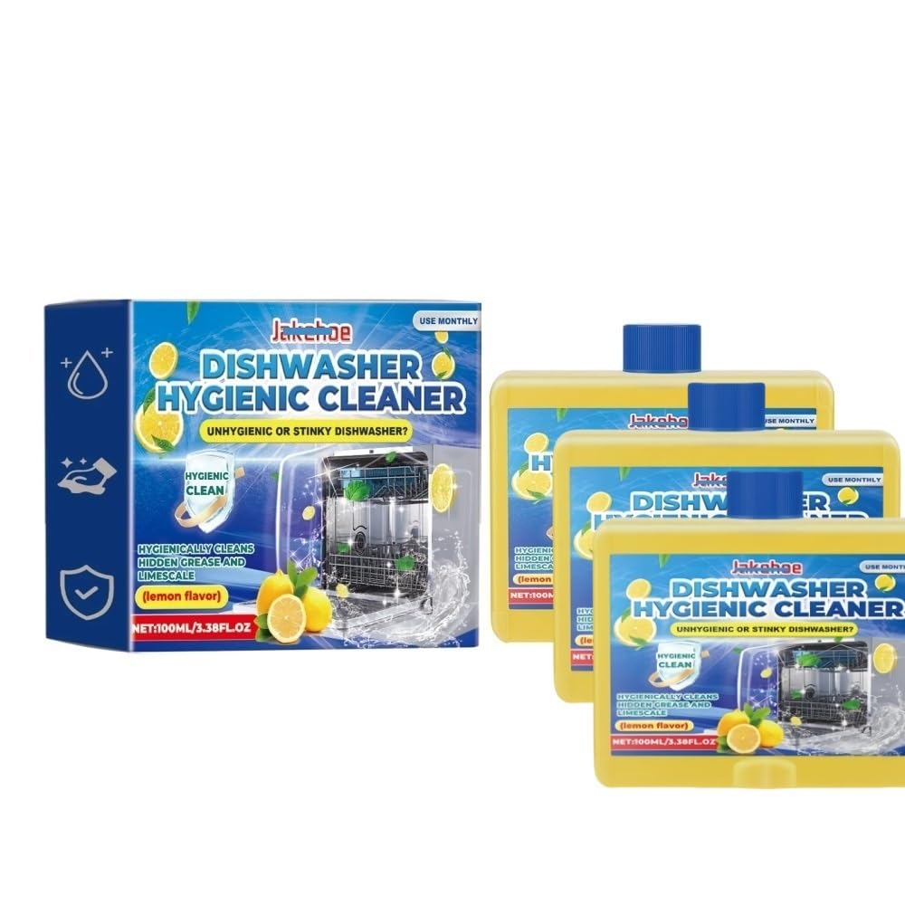 1 pz—3 pz Detergente e disincrostante for lavastoviglie da 100 ml - Profumo di limone, rimuove calcare e grasso, sicuro for i piatti, formula ecologica, compatibile con Jakehoe(3pcs)