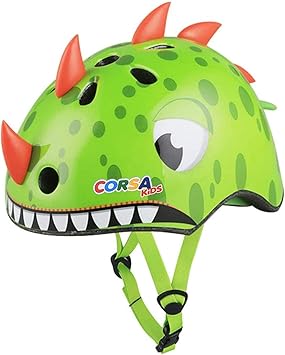 Amazon キッズバイクヘルメット ラブリー グリーン 恐竜 キッズヘルメット 2 5歳 男の子 女の子 スポーツヘルメット バランスカー トライク スクーター バイク その他のアウトドアスポーツ用 Gaoyu ヘルメット