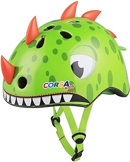 Kids Bike Helmet,Lovely Green Dinosaur Kids Helmet Ages 2-5 Years Old Boys Girls Sports Helmet for Balance car, trikes, Sc...