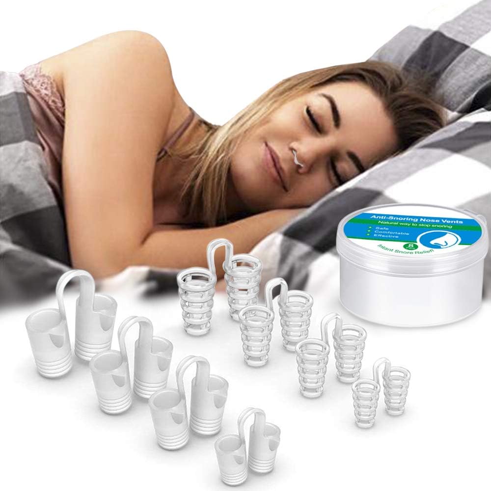 Anti Snoring Devices,Stop Snoring Nostril Vents, Anti Snoring Snore,Snoring Solutions, Help Ease Breathing, Natural and Comfortable Sleep (Clear)