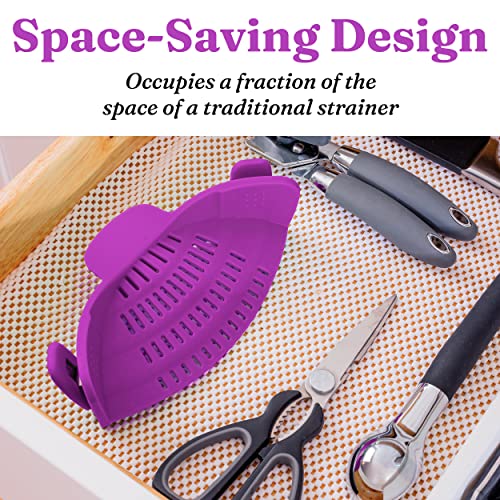 Kitchen Gizmo Snap N Strain Pot Strainer And Pasta Strainer - Adjustable Silicone Clip On Strainer For Pots, Pans, And Bowls - Kitchen Colander - Purple #TOP5