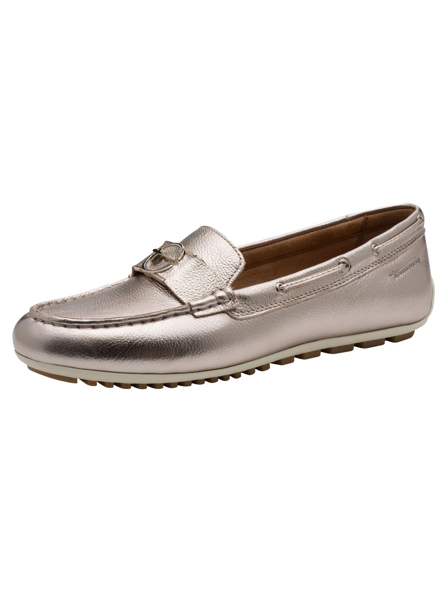Tamaris Women Moccasin flat Leather metallic 5.5 UK