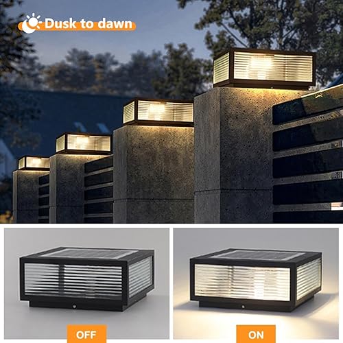 Miniatura 3 de Luz solar para exteriores, de acero inoxidable IP65, impermeable, luz de pilar regulable, lámpara de columna de paisaje moderna para postes de