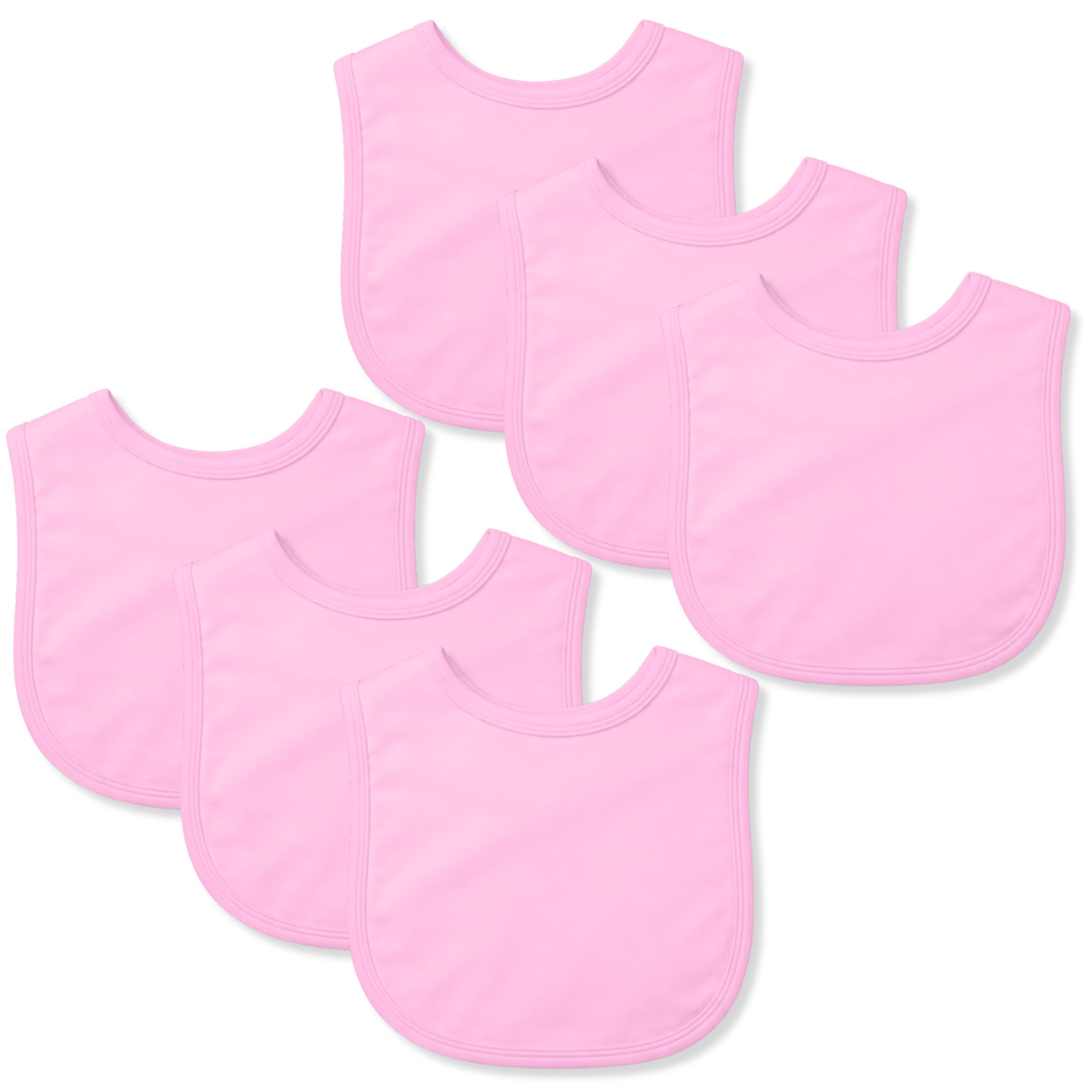 Baby Togs Men's Pink Baby Bibs, 100% Cotton Dribble Bibs For Boys & Girls 0-24 Months 3 Pack Or 6 Pack, Teething Bib, Milk Feeding Bib 6 Pack