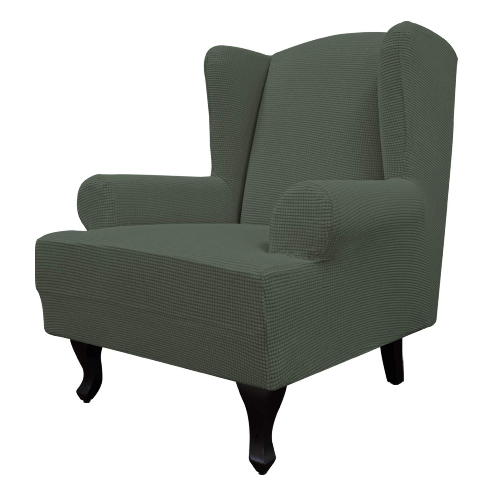 Easy-Going Stretch Large Wingback Chair Sofa Slipcover Olive Green